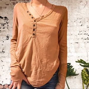 Rib Knit Forever 21 Oversized V Neck With Buttons